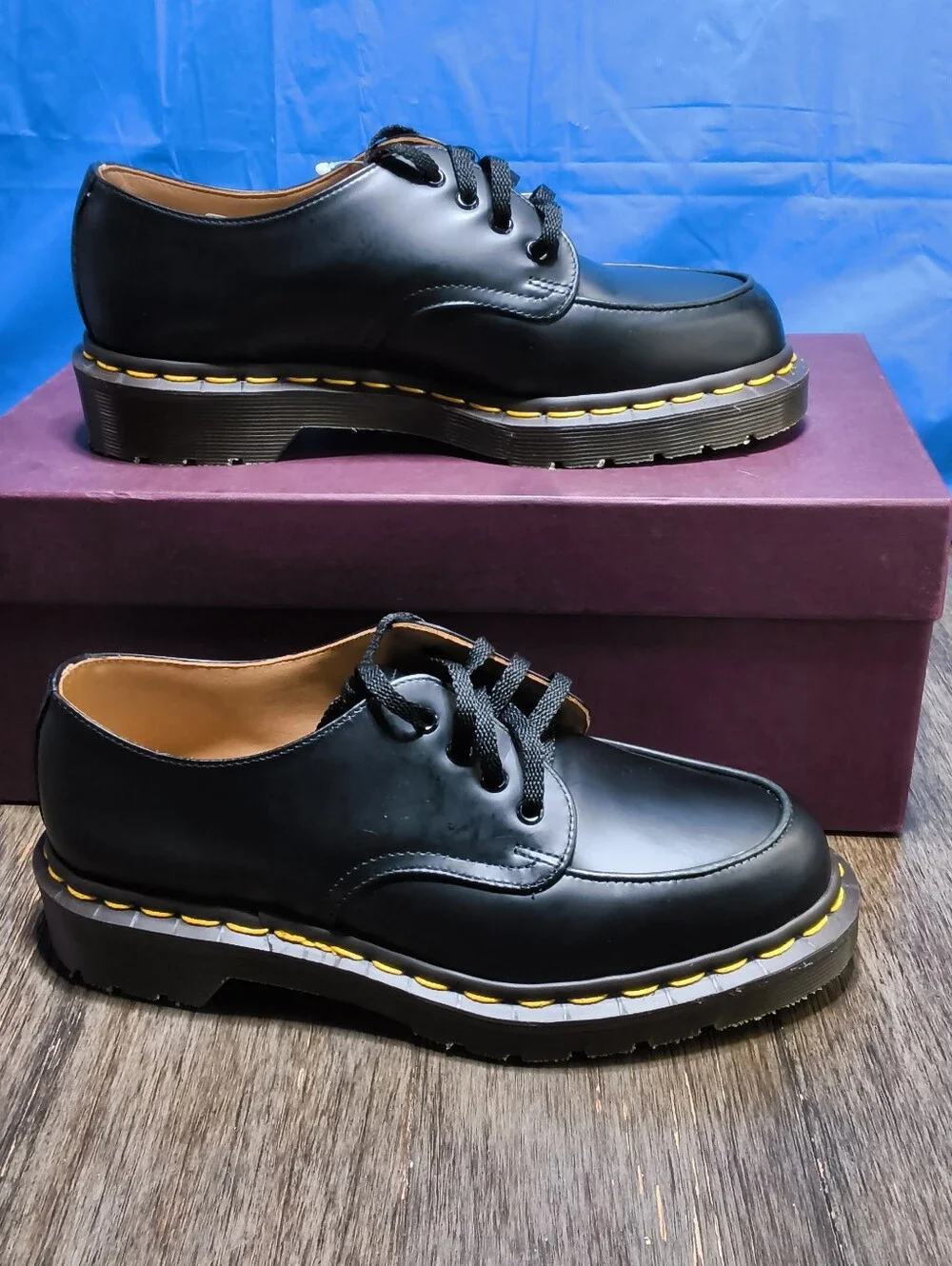 ​Comme des Garçons CDG x Dr Martens Keita Black Leather Shoes Size Mens 5 Wom. 6